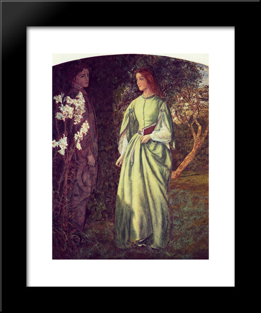 Aurora Leigh'S Dismissal Of Romney - (The Tryst) 20x24 Black Modern Wood Framed Art Print Poster by Hughes, Arthur