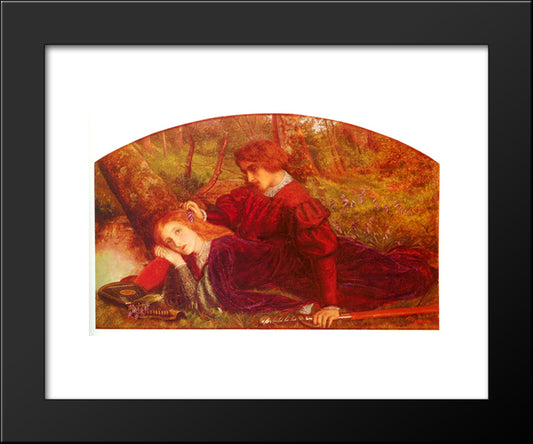 Enid And Geraint 20x24 Black Modern Wood Framed Art Print Poster by Hughes, Arthur