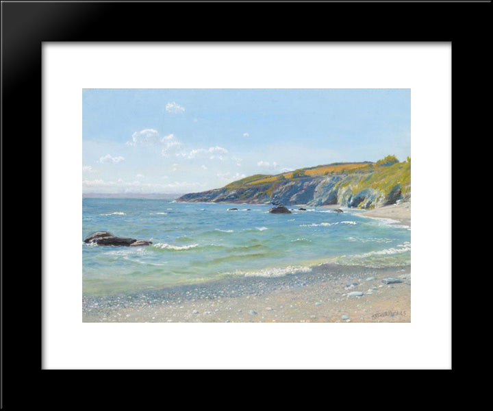 Perran Point - Cornwall 20x24 Black Modern Wood Framed Art Print Poster by Hughes, Arthur