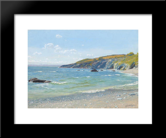 Perran Point - Cornwall 20x24 Black Modern Wood Framed Art Print Poster by Hughes, Arthur