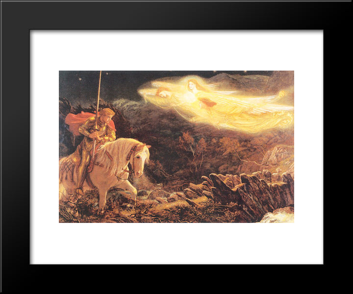 Sir Galahad - The Quest Of The Holy Grail 20x24 Black Modern Wood Framed Art Print Poster by Hughes, Arthur