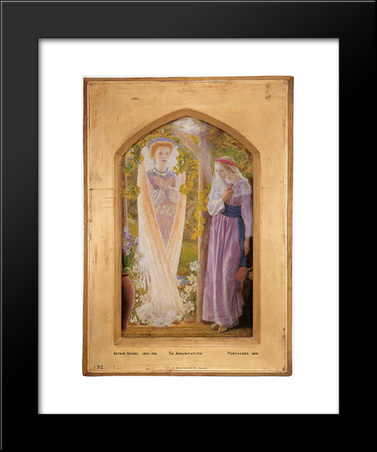 The Annunciation 20x24 Black Modern Wood Framed Art Print Poster by Hughes, Arthur