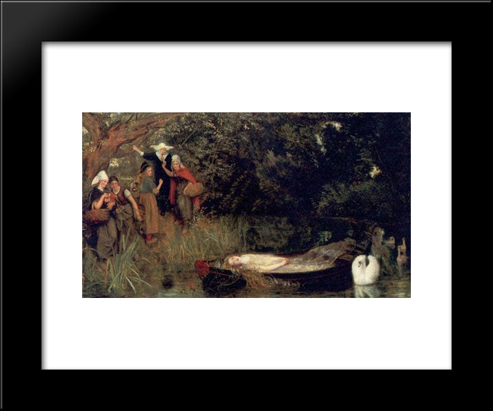 The Lady Of Shalott 20x24 Black Modern Wood Framed Art Print Poster by Hughes, Arthur