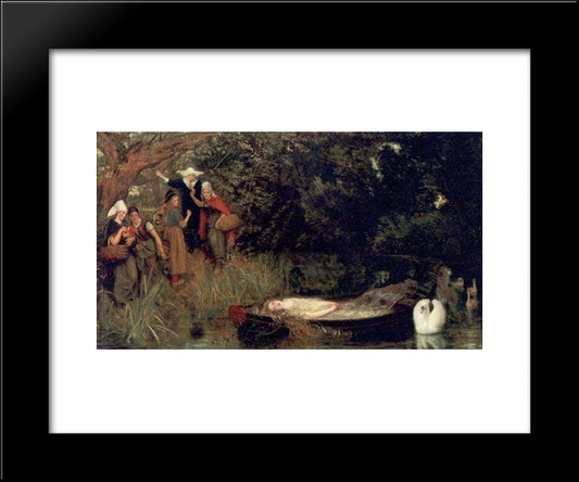 The Lady Of Shalott 20x24 Black Modern Wood Framed Art Print Poster by Hughes, Arthur