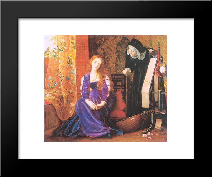 The Pained Heart', Or 'Sigh No More, Ladies' 20x24 Black Modern Wood Framed Art Print Poster by Hughes, Arthur