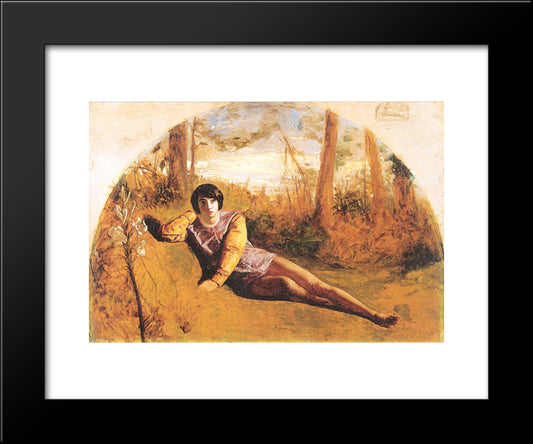 The Young Poet 20x24 Black Modern Wood Framed Art Print Poster by Hughes, Arthur