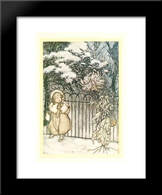 A Chrysanthemum Heard Her, And Said Pointedly, 'Hoity-Toity, What Is This' 20x24 Black Modern Wood Framed Art Print Poster by Rackham, Arthur