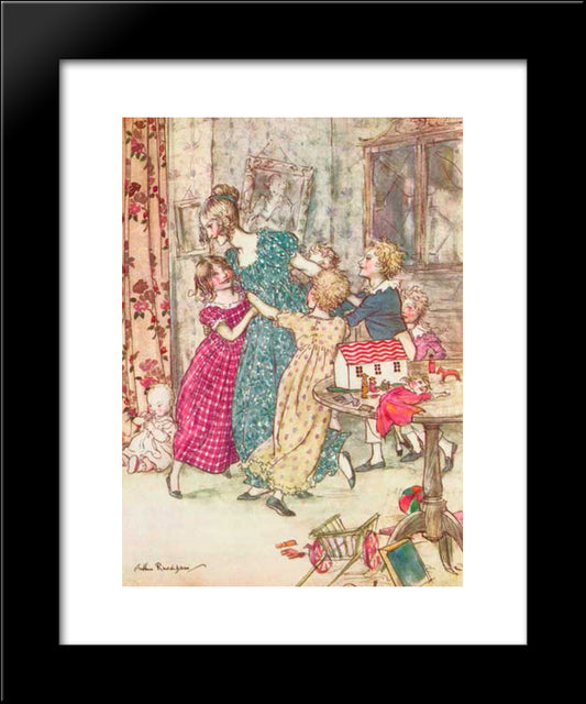 A Flushed And Boisterous Group 20x24 Black Modern Wood Framed Art Print Poster by Rackham, Arthur