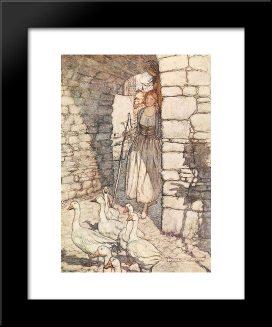 Alas! Dear Falada, There Thou Hangest 20x24 Black Modern Wood Framed Art Print Poster by Rackham, Arthur