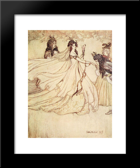 Ashenputtel Goes To The Ball 20x24 Black Modern Wood Framed Art Print Poster by Rackham, Arthur