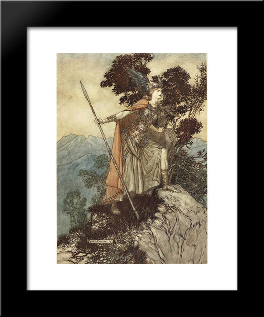 Brunnhilde 20x24 Black Modern Wood Framed Art Print Poster by Rackham, Arthur