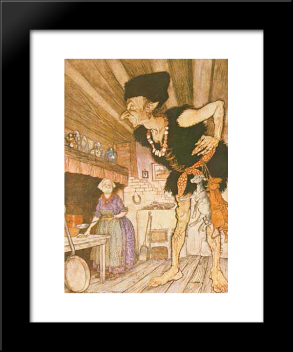 Fee-Fi-Fo-Fum, I Smell The Blood Of An Englishman 20x24 Black Modern Wood Framed Art Print Poster by Rackham, Arthur