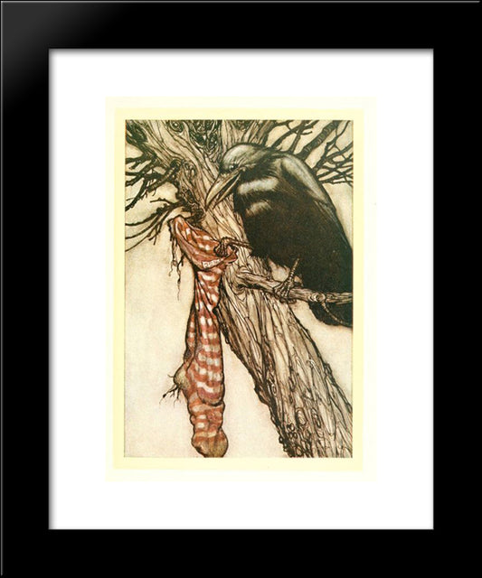 For Years He Had Been Quietly Filling His Stocking 20x24 Black Modern Wood Framed Art Print Poster by Rackham, Arthur