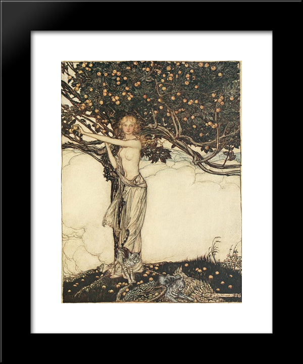 Freia, The Fair One 20x24 Black Modern Wood Framed Art Print Poster by Rackham, Arthur