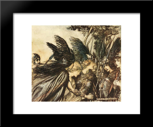 He Nears, He Nears, In Fury! 20x24 Black Modern Wood Framed Art Print Poster by Rackham, Arthur