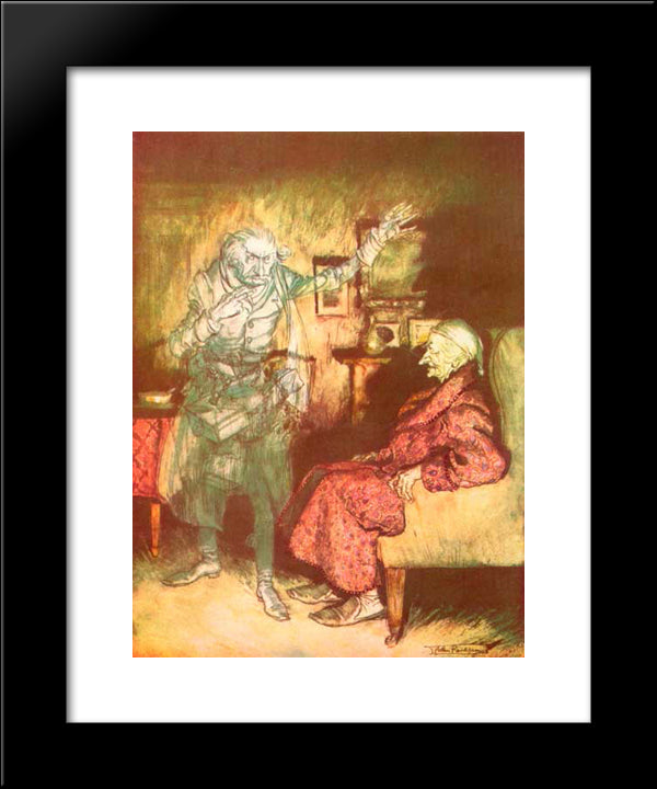 How Now - Said Scrooge, Caustic And Cold As Ever 20x24 Black Modern Wood Framed Art Print Poster by Rackham, Arthur