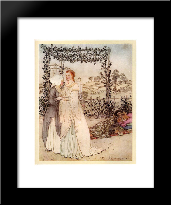 Husdan Recognizes His Master 20x24 Black Modern Wood Framed Art Print Poster by Rackham, Arthur