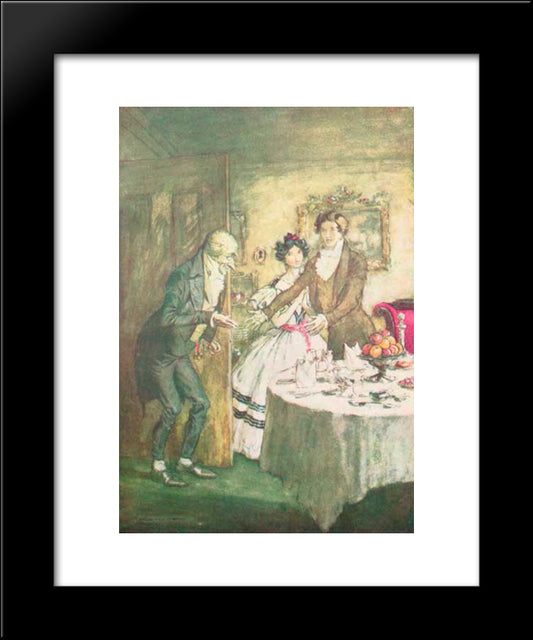 It'S I, Your Uncle Scrooge. I Have Come To Dinner. Will You Let Me In, Fred 20x24 Black Modern Wood Framed Art Print Poster by Rackham, Arthur