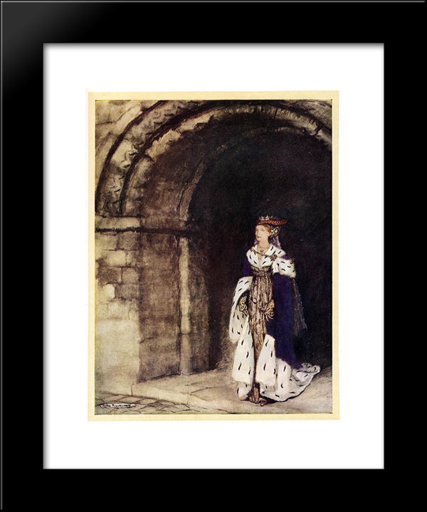 Lady Lyonors Confronts Gareth 20x24 Black Modern Wood Framed Art Print Poster by Rackham, Arthur