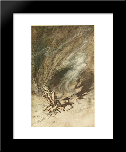 Mime Writhes Under The Lashes He Receives 20x24 Black Modern Wood Framed Art Print Poster by Rackham, Arthur