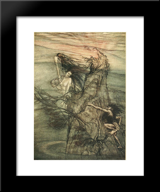 Mock Away! Mock! The Niblungs Make For You Toy! 20x24 Black Modern Wood Framed Art Print Poster by Rackham, Arthur