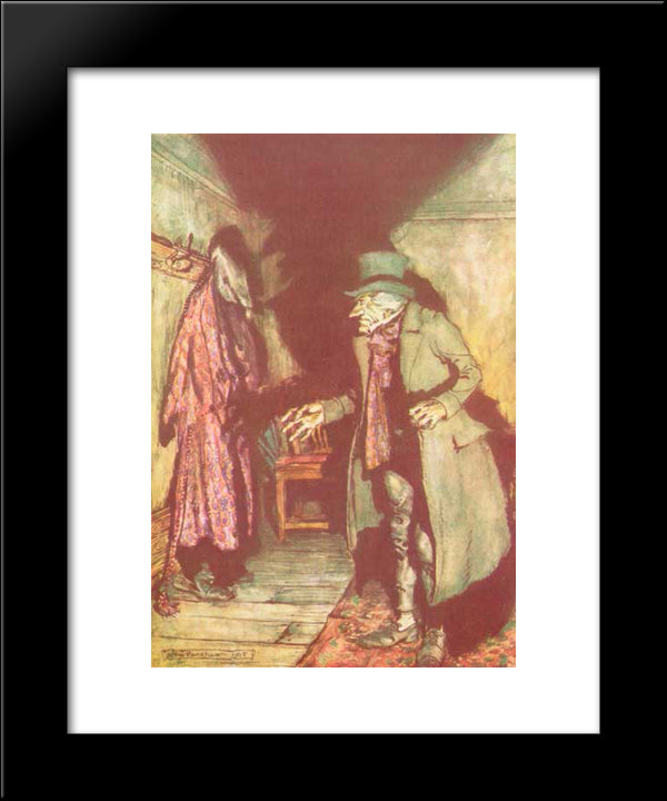 Nobody Under The Bed; Nobody In The Closet; Nobody In His Dressing-Gown 20x24 Black Modern Wood Framed Art Print Poster by Rackham, Arthur