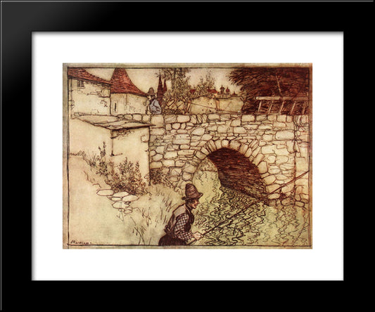 Once Upon A Time A Poor Peasant, Named Crabb, Was Taking A Load Of Wood Drawn By Two Oxen To The Town For Sale 20x24 Black Modern Wood Framed Art Print Poster by Rackham, Arthur