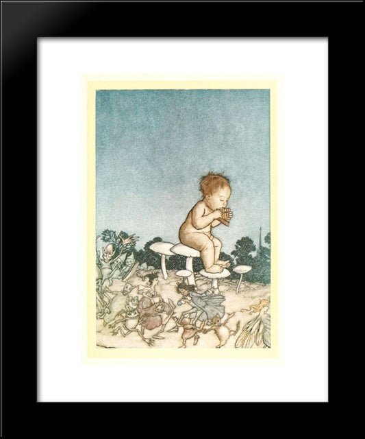 Peter Pan Is The Fairies' Orchestra 20x24 Black Modern Wood Framed Art Print Poster by Rackham, Arthur