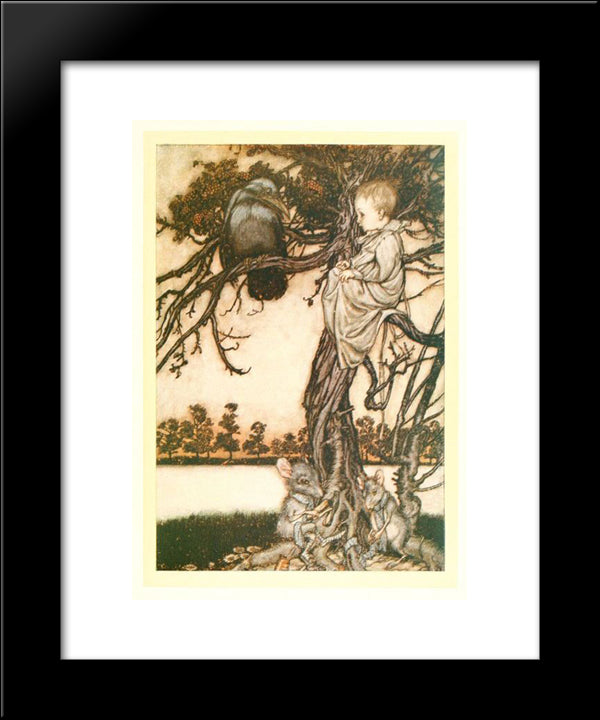 Put His Strange Case Before Old Solomon Caw 20x24 Black Modern Wood Framed Art Print Poster by Rackham, Arthur