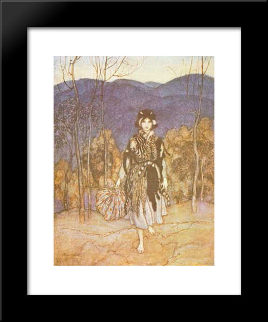 She Went Along, And Went Along, And Went Along 20x24 Black Modern Wood Framed Art Print Poster by Rackham, Arthur