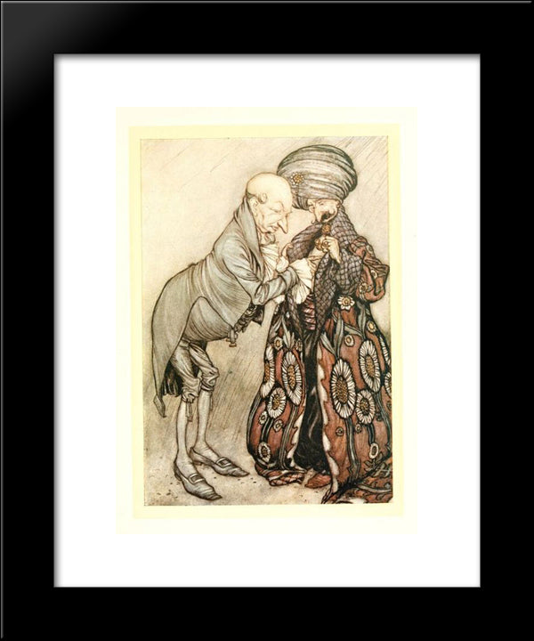 Shook His Bald Head And Murmured, 'Cold, Quite Cold.' 20x24 Black Modern Wood Framed Art Print Poster by Rackham, Arthur