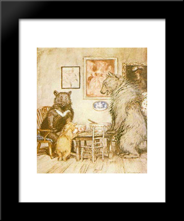 Somebody Has Been At My Porridge, And Has Eaten It All Up! 20x24 Black Modern Wood Framed Art Print Poster by Rackham, Arthur