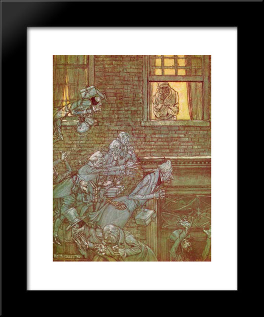 The Air Was Filled With Phantoms, Wandering Hither And Thither In Restless Haste And Moaning As They Went 20x24 Black Modern Wood Framed Art Print Poster by Rackham, Arthur