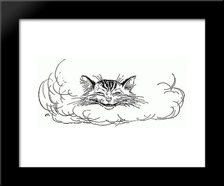 The Cat Seemed To Think That There Was Enough Of It Now In Sight, And No More Of It Appeared 20x24 Black Modern Wood Framed Art Print Poster by Rackham, Arthur