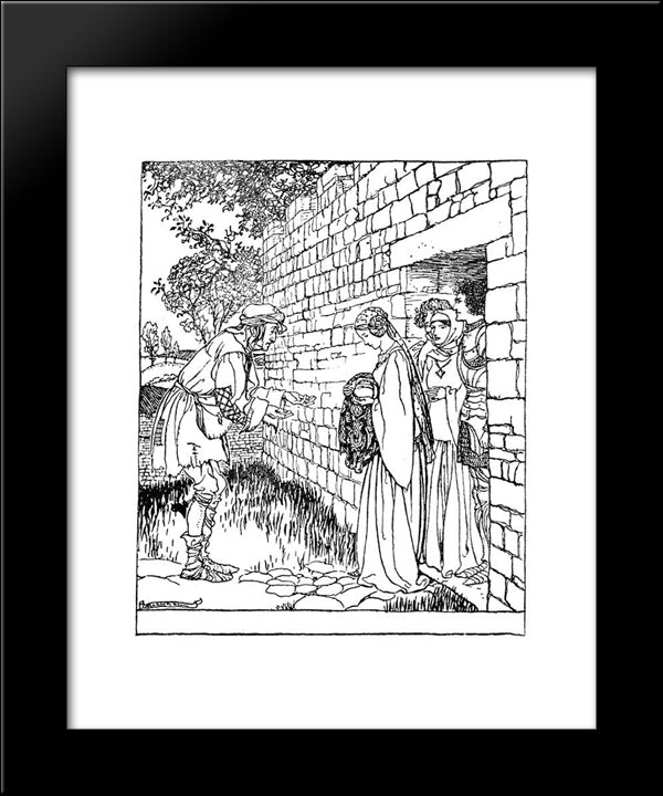 The Child Is Given Over To Merlin 20x24 Black Modern Wood Framed Art Print Poster by Rackham, Arthur