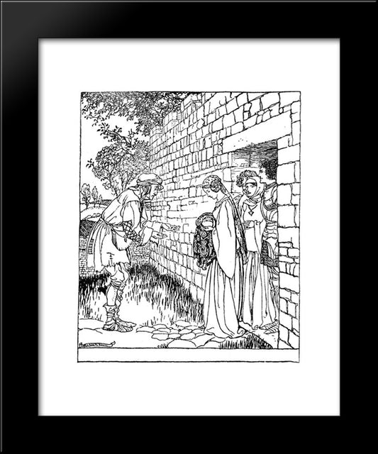 The Child Is Given Over To Merlin 20x24 Black Modern Wood Framed Art Print Poster by Rackham, Arthur