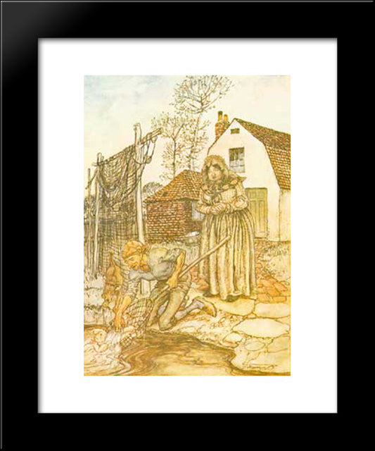 The Fisherman And His Wife Had No Children, And They Were Just Longing 20x24 Black Modern Wood Framed Art Print Poster by Rackham, Arthur