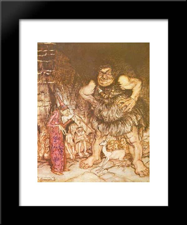 The Giant Galligantua And The Wicked Old Magician Transform The Duke'S 20x24 Black Modern Wood Framed Art Print Poster by Rackham, Arthur