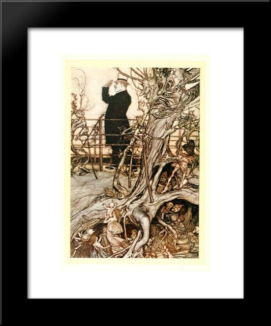 The Kensington Gardens Are In London, Where The King Lives. 20x24 Black Modern Wood Framed Art Print Poster by Rackham, Arthur