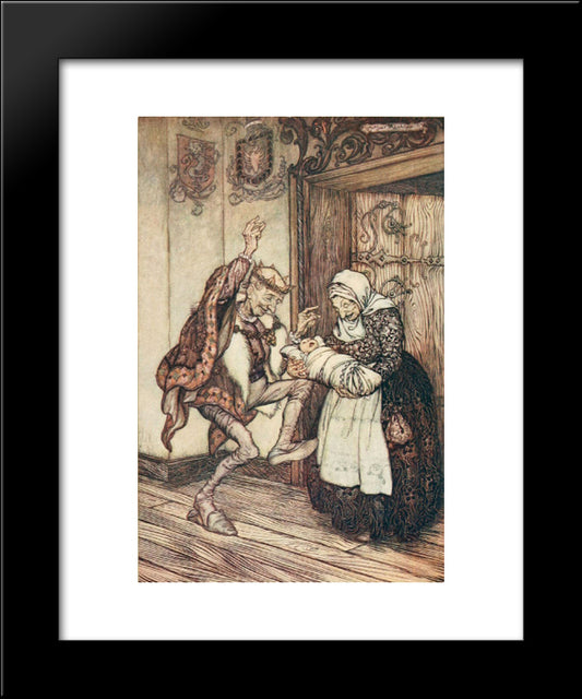 The King Could Not Contain Himself For Joy 20x24 Black Modern Wood Framed Art Print Poster by Rackham, Arthur