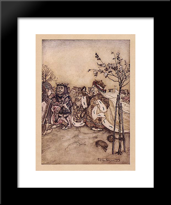 The Queen Never Left Off Quarrelling With The Other Players, And Shouting 'Off With His Head!' Or, 'Off With Her Head!' 20x24 Black Modern Wood Framed Art Print Poster by Rackham, Arthur