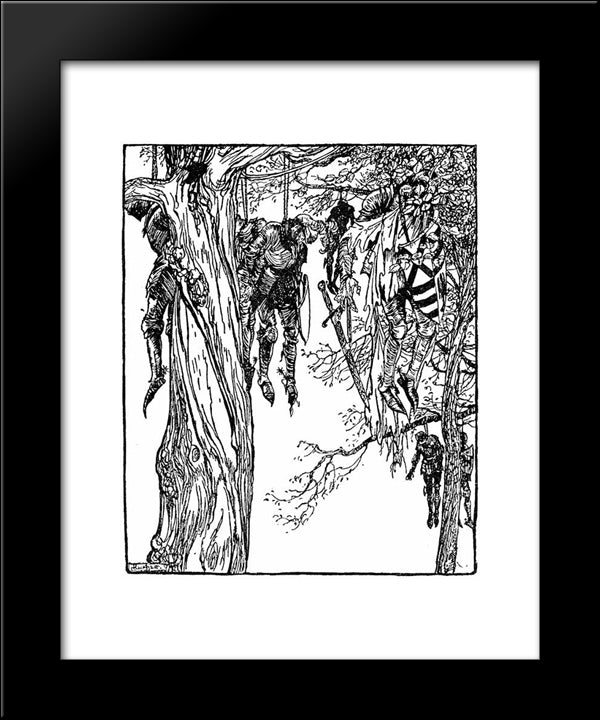 The Victims Of The Red Knight 20x24 Black Modern Wood Framed Art Print Poster by Rackham, Arthur