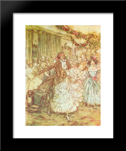 The Way He Went After That Plump Sister In The Lace Tucker! 20x24 Black Modern Wood Framed Art Print Poster by Rackham, Arthur