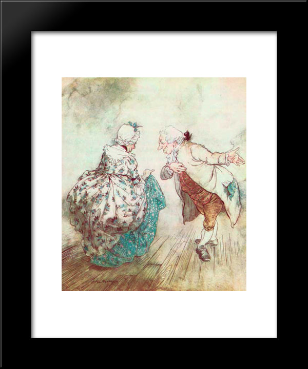 Then Old Fezziwig Stood Out To Dance With Mrs. Fezziwig 20x24 Black Modern Wood Framed Art Print Poster by Rackham, Arthur