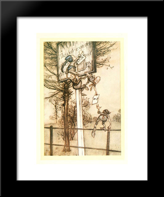 These Tricky Fairies Sometimes Change The Board On A Ball Night 20x24 Black Modern Wood Framed Art Print Poster by Rackham, Arthur