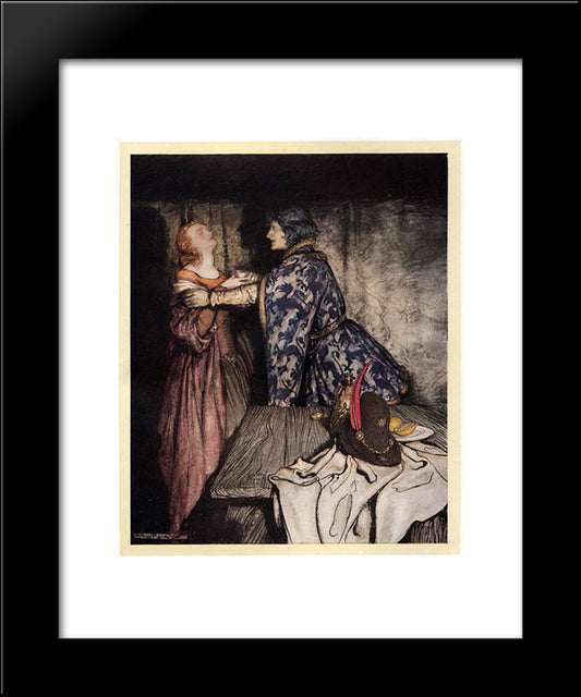 Tristan And Isolde Drink The Love Potion 20x24 Black Modern Wood Framed Art Print Poster by Rackham, Arthur