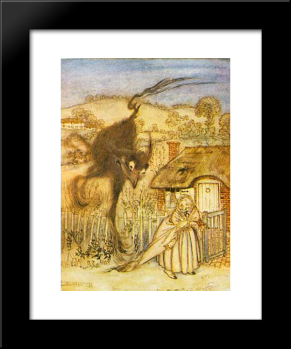 Well! - She Chuckled, - I Am In Luck! 20x24 Black Modern Wood Framed Art Print Poster by Rackham, Arthur