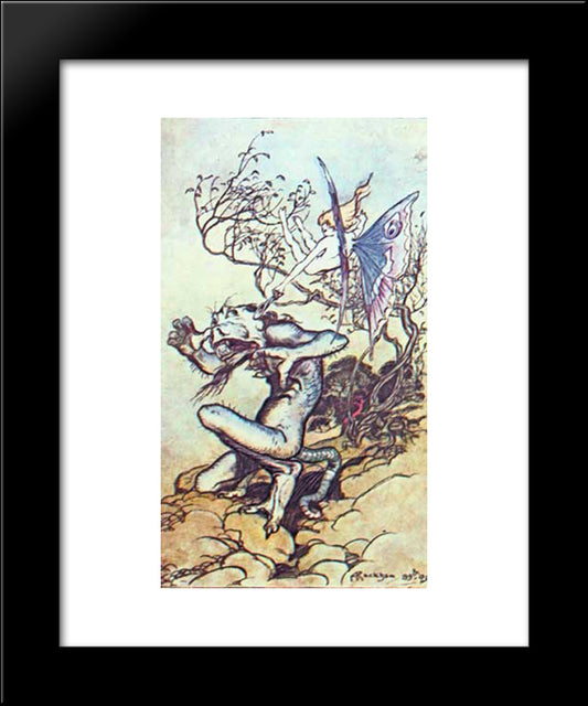 When Caliban Was Lazy And Neglected His Work 20x24 Black Modern Wood Framed Art Print Poster by Rackham, Arthur