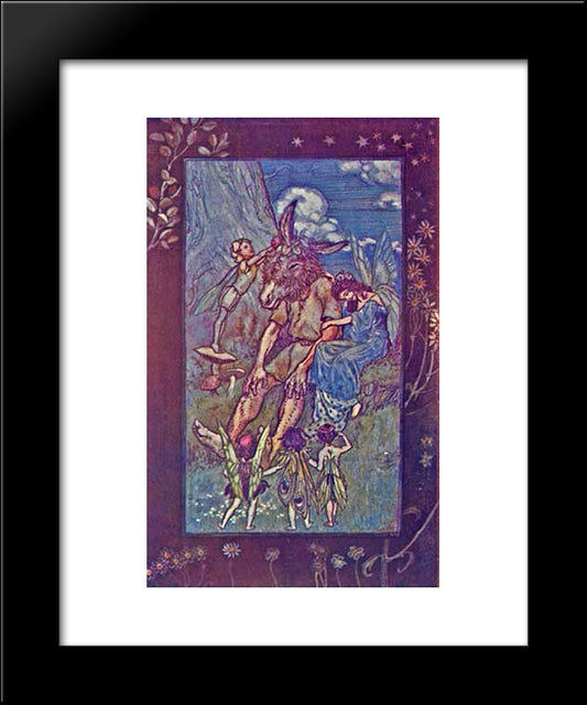 Where Is Pease-Blossom 20x24 Black Modern Wood Framed Art Print Poster by Rackham, Arthur