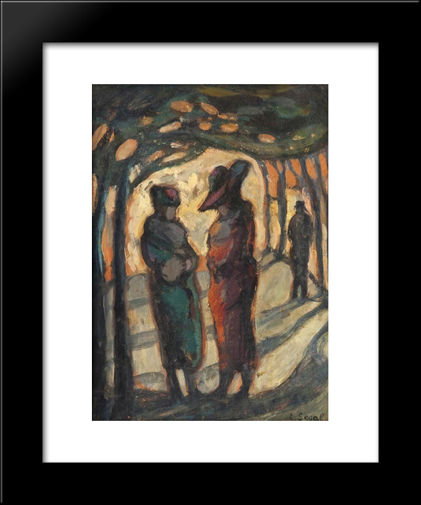 Figures In A Wooded Park 20x24 Black Modern Wood Framed Art Print Poster by Segal, Arthur